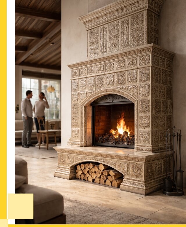 Купить изразцовый камин в Пензе от 256625 р. | ЭриданПнз