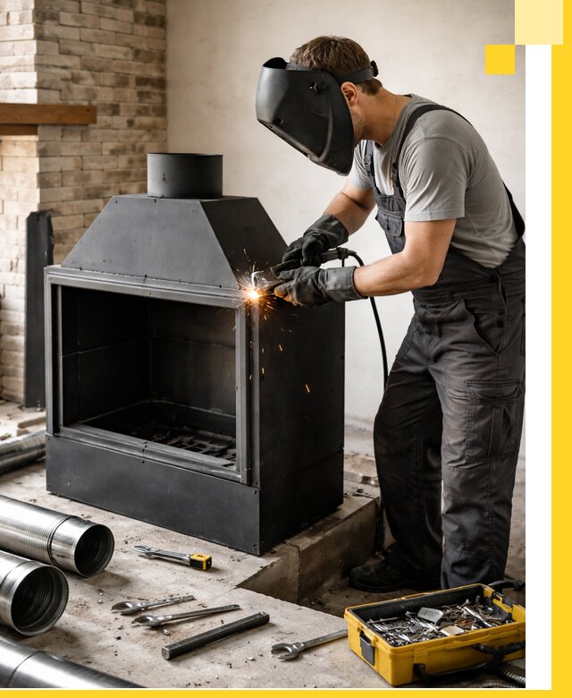 Продажа и установка металлических каминов в Пензе под ключ