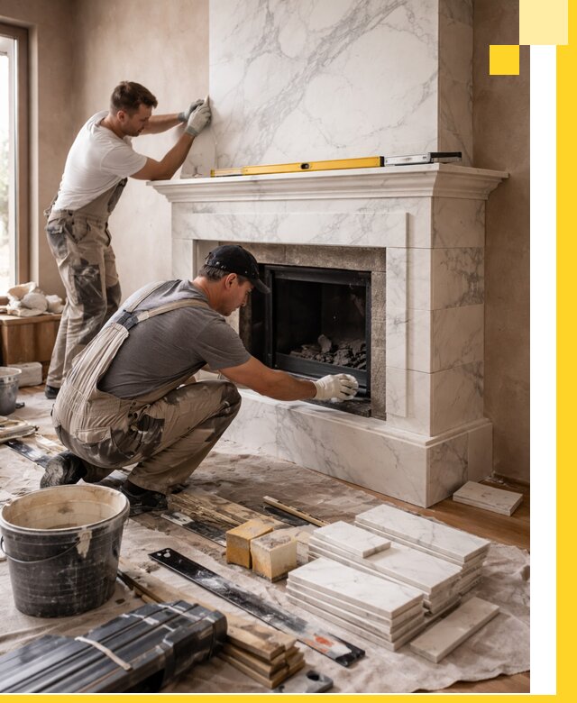 Отделка каминов в Пензе качественные облицовочные работы