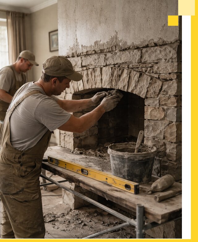 Изготовление каминов под ключ в Пензе, монтаж и отделка