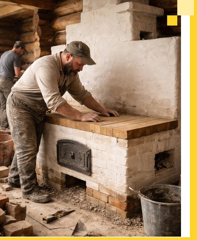 Проектирование и установка русской печи с лежанкой в Пензе