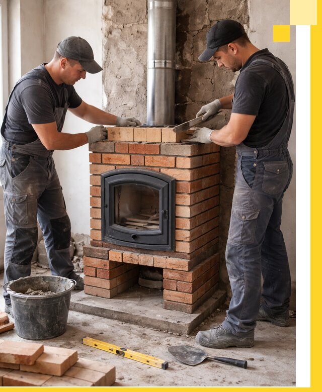 Монтаж печи камина под ключ в Пензе с гарантией и пусконаладкой