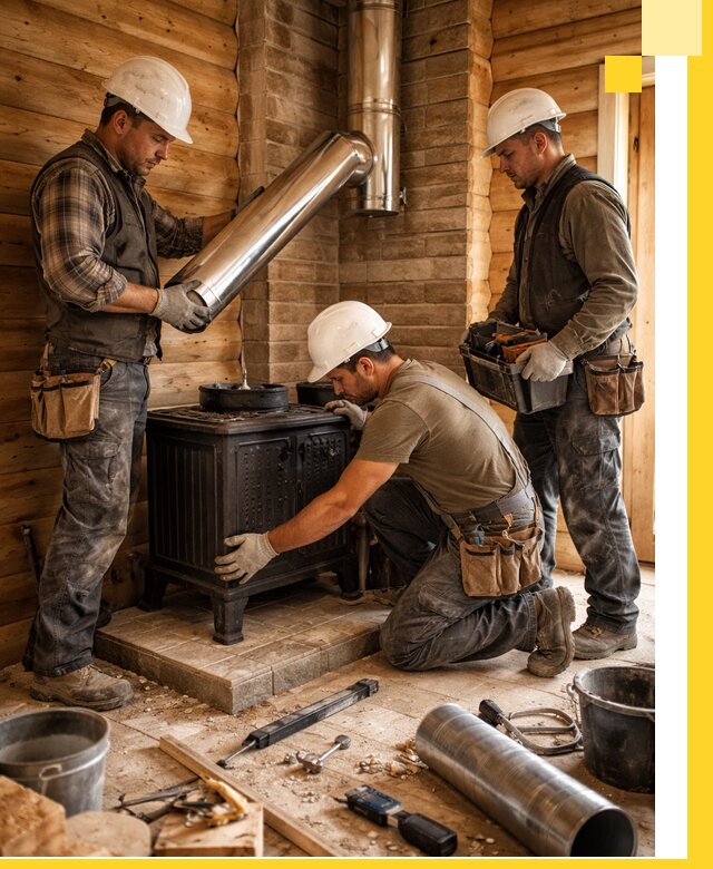 Профессиональный монтаж банных печей и дымоходов в Пензе