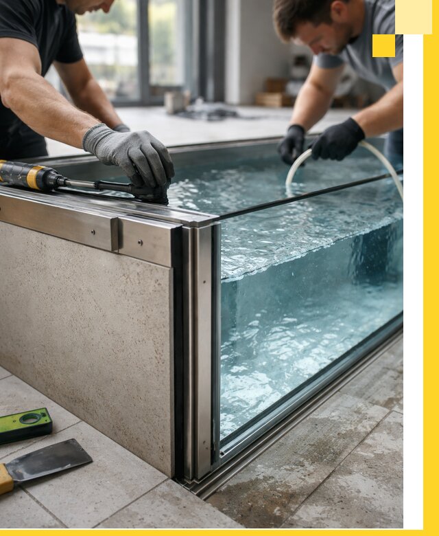 Проектирование и монтаж стеклянных бассейнов в Пензе