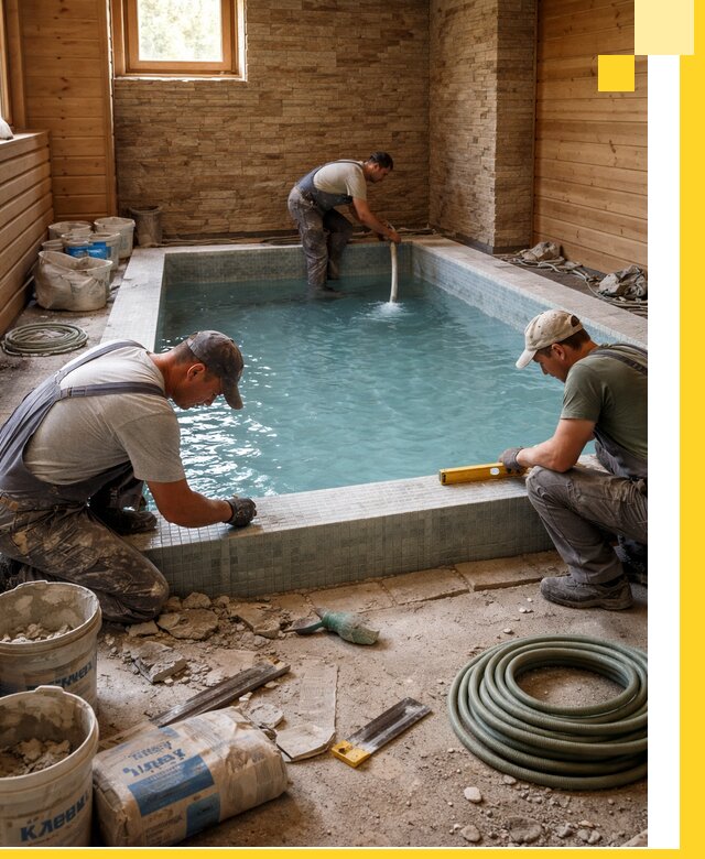 Проектирование и строительство бассейнов для бани в Пензе