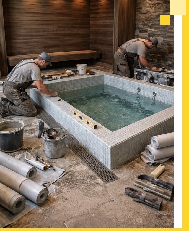 Установка и строительство бассейнов для сауны в Пензе