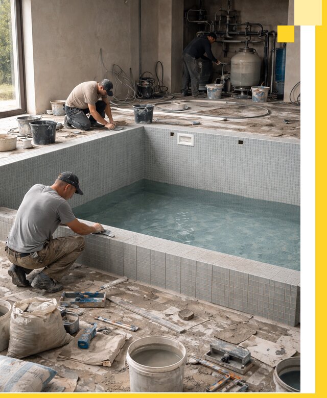 Строительство и монтаж бассейнов в помещении в Пензе