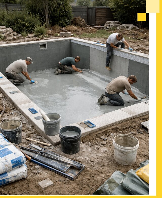 Изготовление и монтаж чаши бассейна под ключ в Пензе