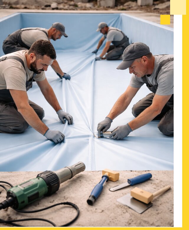 ПВХ пленка для бассейнов с монтажом и гарантией в Пензе