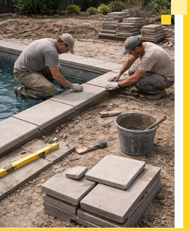 Установка и изготовление копингового камня для бассейнов в Пензе