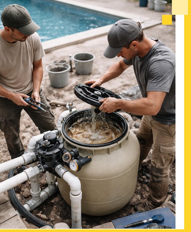 Установка и обслуживание песочных фильтров для бассейнов в Пензе