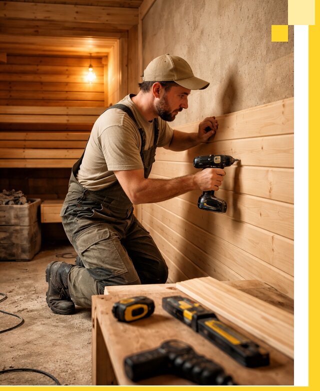 Профессиональная внутренняя отделка бани в Пензе под ключ