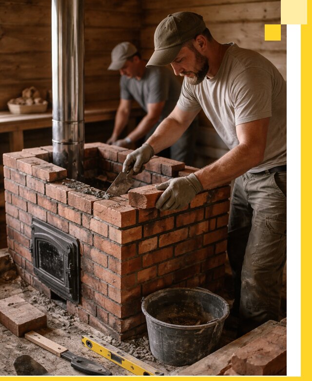 Кирпичные печи для бани под ключ в Пензе, проект и монтаж