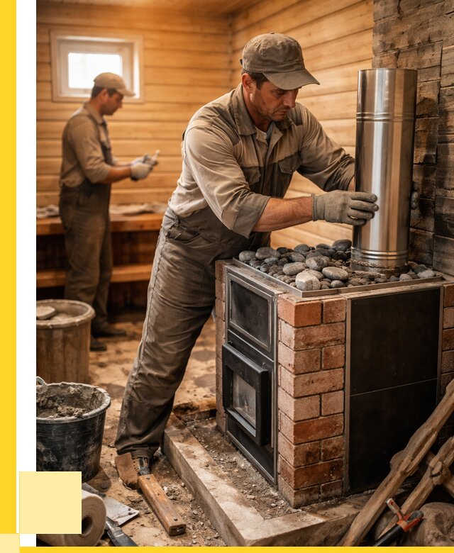 Монтаж печи в бане под ключ в Пензе от 20530 р. | ЭриданПнз