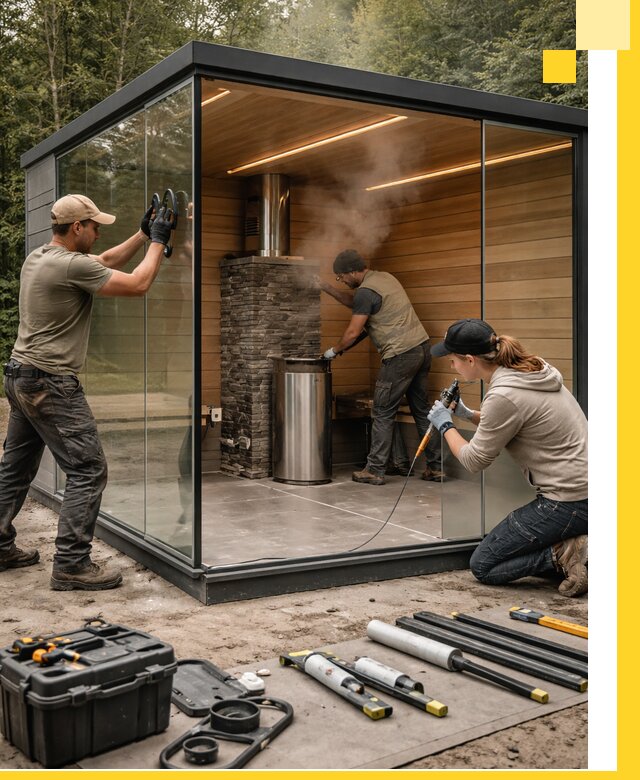 Проектирование и строительство стеклянных бань в Пензе