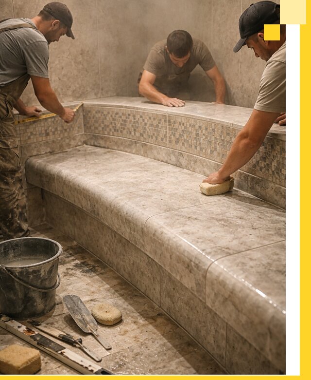 Изготовление и установка сидений для хамама в Пензе