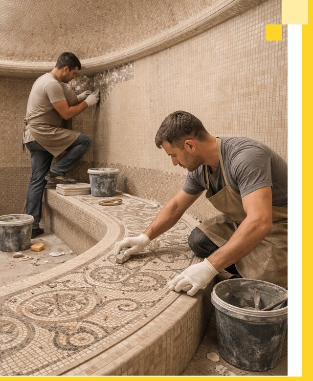 Плитка для хамама в Пензе, укладка, подбор и поставка